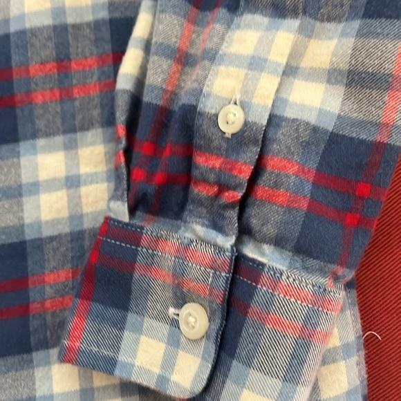 Boys Longshore Whale Button-Down Flannel Shirt- M - Picture 2 of 5